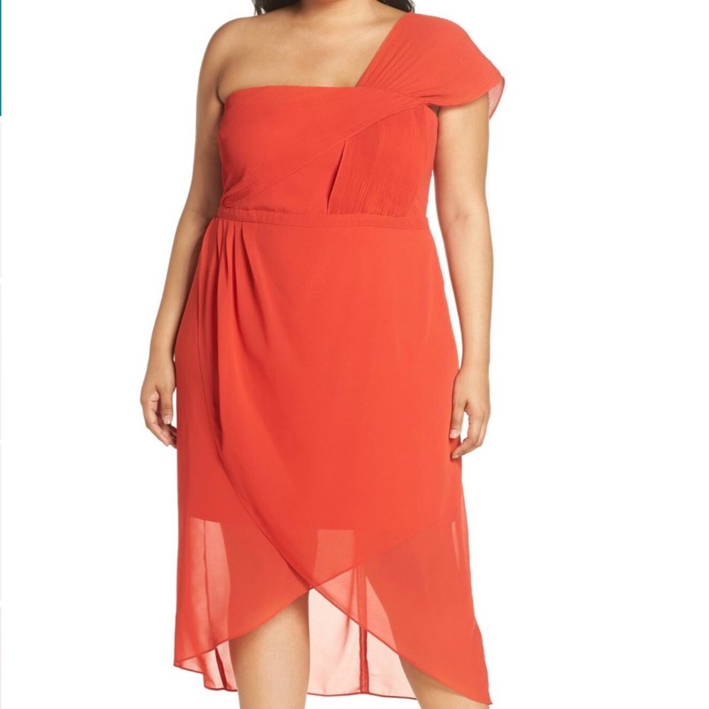 Cooper St One Shoulder Chiffon Dress  Size 16W NWT
